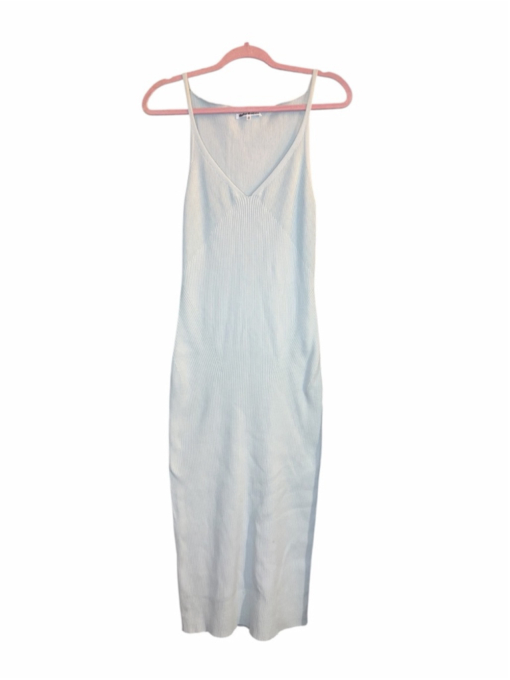 Reformation Dahlia Sweater Dress Women’s Medium Blue Ribbed Midi Dress - Picture 3 of 8